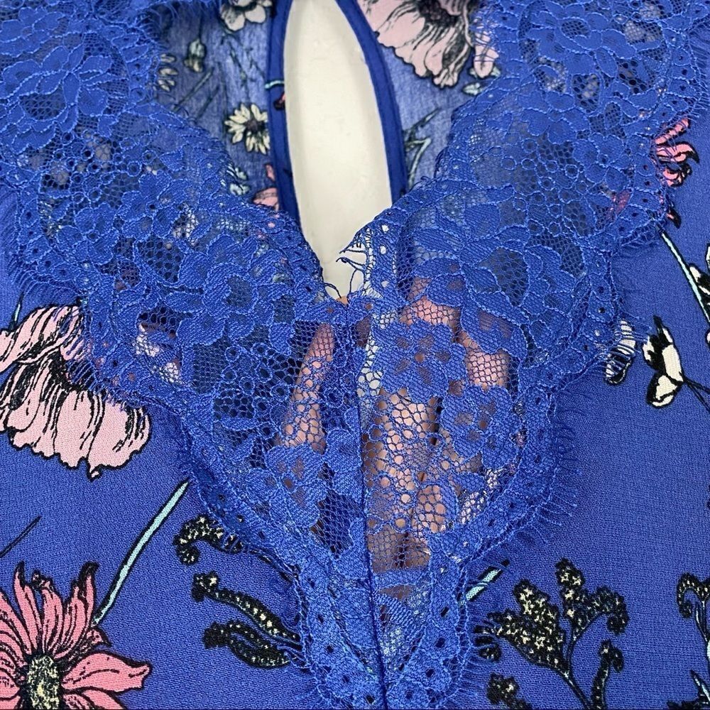 Lulu’s New You Royal Blue Floral Long Sleeve Mini Dress - Picture 5 of 6